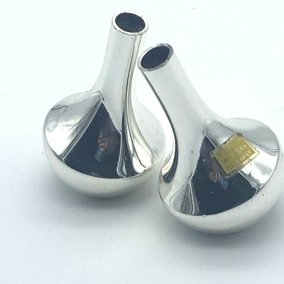 Mid Century Silver Onion Tiny Taper Candle Holder Set Quist Danish West Germany - Picture 1 of 11